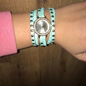 Geneva turquoise wrap around watch
